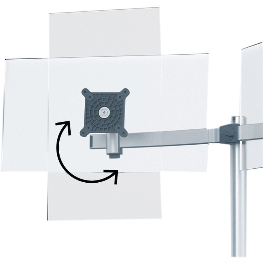 DURABLE Desk Mount for Monitor, Curved Screen Display - Silver - Height Adjustable - 2 Display(s) Supported - 38" Screen Support - 17.64 lb Load Capacity - Aluminum, Plastic - 1 Each