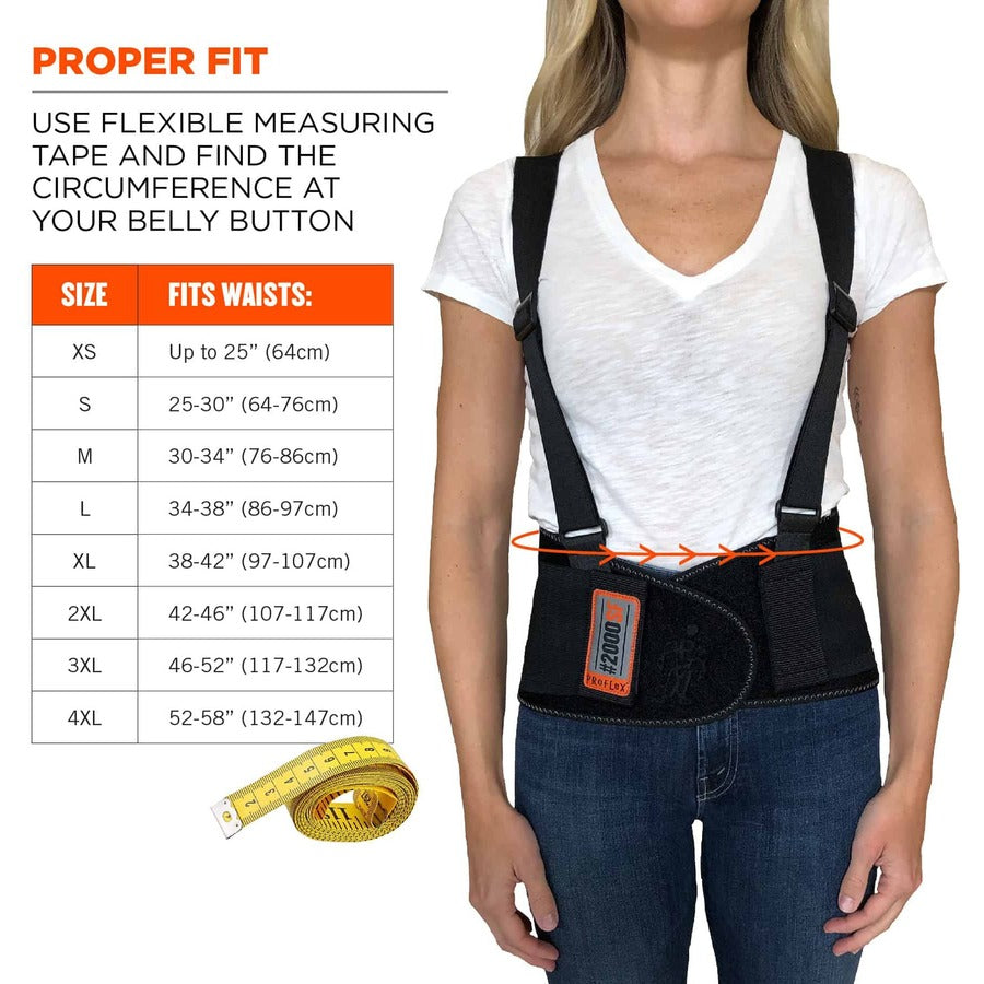52" to 58" Waist Size - Black - Spandex - 1 Each