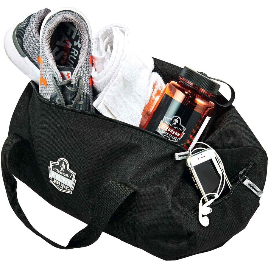 Ergodyne Arsenal 5020 Carrying Case (Duffel) Travel Essential - Black - Wear Resistant, Tear Resistant, Water Resistant, Stain Resistant - 600D Polyester Body - Shoulder Strap, Handle - 9" Height x 9" Width x 18" Depth - Extra Small Size - 1 Each
