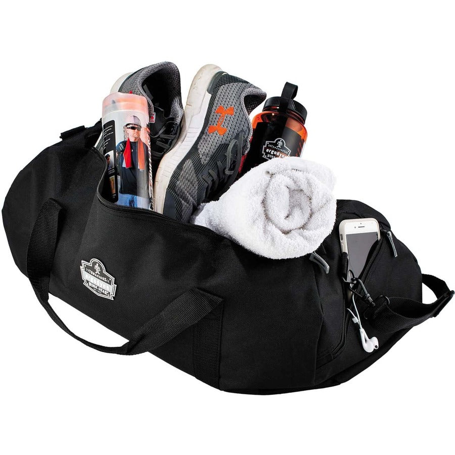 Ergodyne Arsenal 5020 Carrying Case (Duffel) Travel Essential - Black - Wear Resistant, Tear Resistant, Water Resistant, Stain Resistant - 600D Polyester Body - Shoulder Strap, Handle - 12" Height x 12" Width x 23" Depth - Small Size - 1 Each