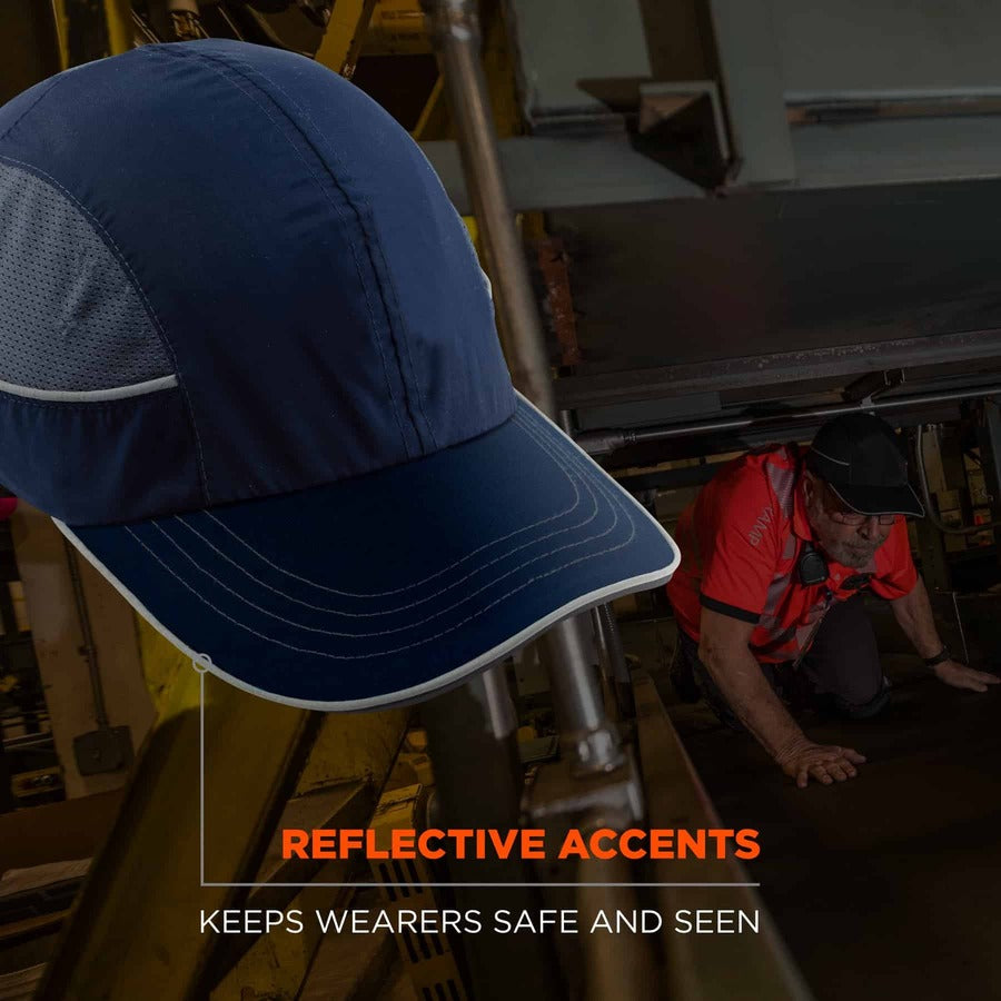 Ergodyne 8950XL Bump Cap Hat - Recommended for: Industrial, Mechanic, Factory, Home, Baggage Handling - Extra Large - Bump, Scrape, Head Protection - Navy - Comfortable, Impact Resistant, Machine Washable, Removable - 1 Each