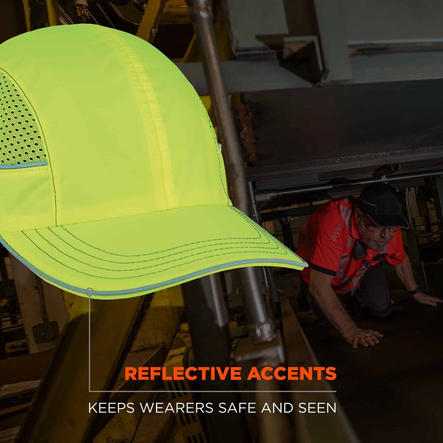 Ergodyne 8950 Bump Cap Hat - Recommended for: Industrial, Mechanic, Factory, Home, Baggage Handling - One Size - Bump, Scrape, Head Protection - Lime - Comfortable, Impact Resistant, Machine Washable, Removable - 1 Each