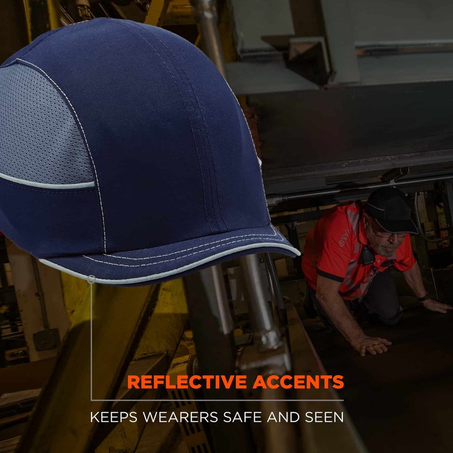 Ergodyne 8950 Bump Cap Hat - Recommended for: Industrial, Mechanic, Factory, Home, Baggage Handling - Bump, Scrape, Head Protection - Blue - Comfortable, Impact Resistant, Machine Washable, Removable - 1 Each