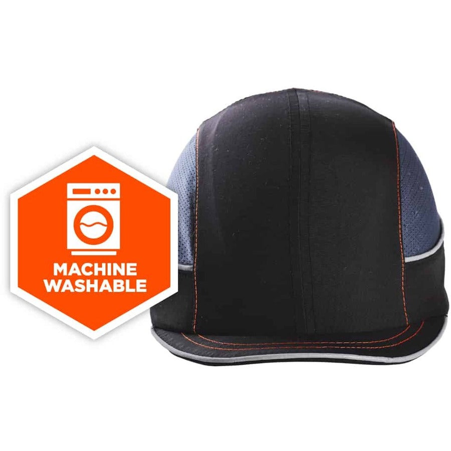 Ergodyne Skullerz 8950XL Bump Cap Hat, X-Large, Black, Impact Resistant, Comfortable, Machine Washable, Removable Insert, 1 Each