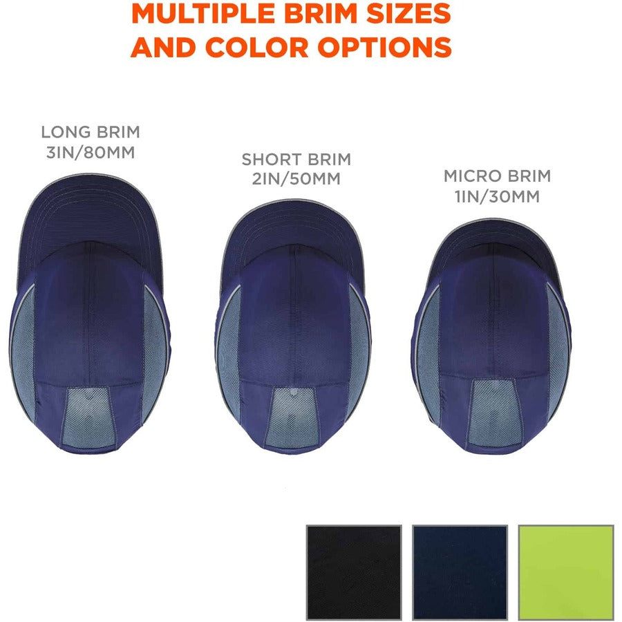 Ergodyne 8950XL Bump Cap Hat - Recommended for: Industrial, Mechanic, Factory, Home, Baggage Handling - X-Large - Bump, Scrape, Head Protection - Navy - Comfortable, Impact Resistant, Machine Washable, Removable - 1 Each
