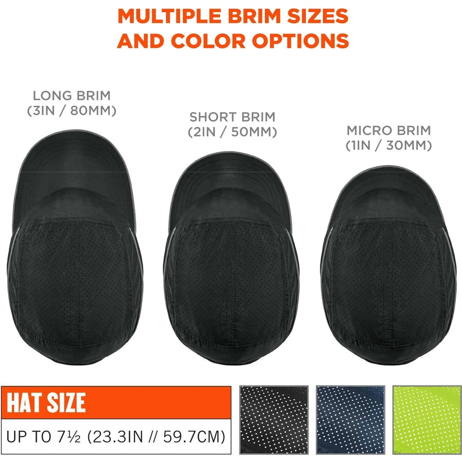 Ergodyne Skullerz 8955 Lightweight Bump Cap Hat, Black, High-Density Polyethylene Shell, Vented, Reflective, Breathable, Removable Liner, Machine Washable, 1 Each
