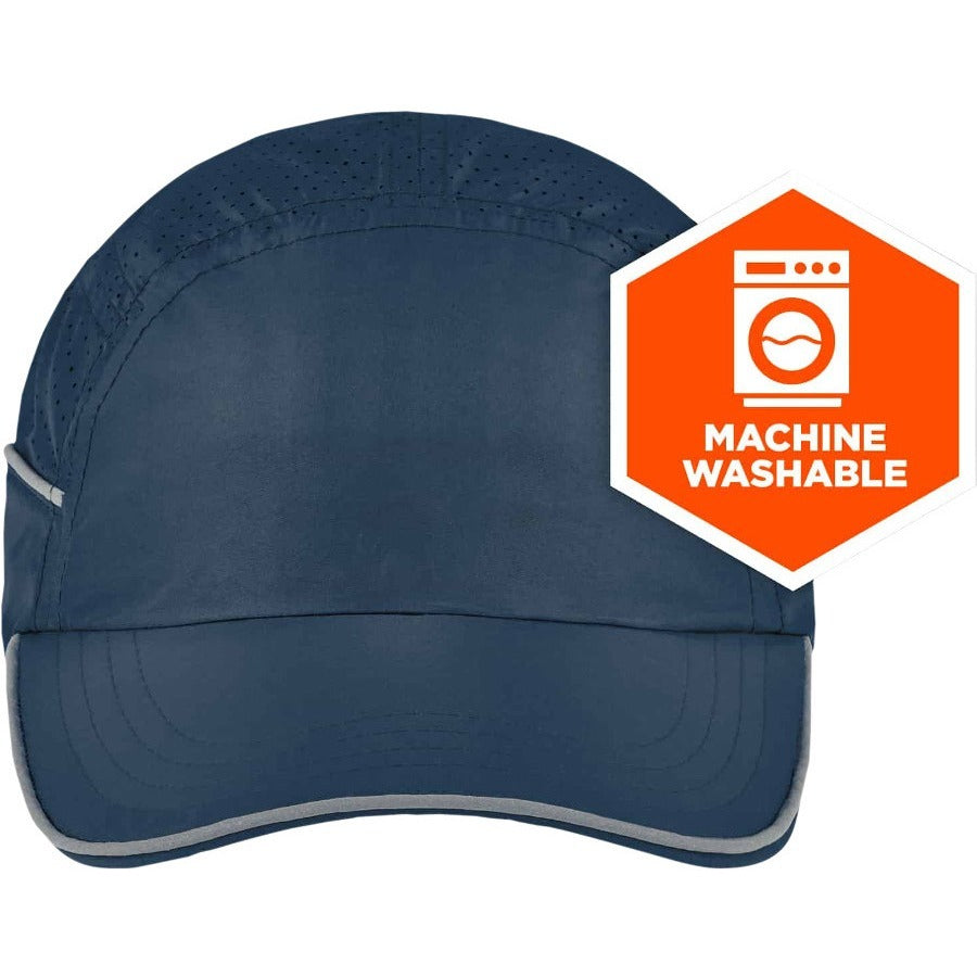 Ergodyne Skullerz 8955 Lightweight Bump Cap Hat, Navy, High-Density Polyethylene Shell, Vented, Reflective, Breathable, Removable Liner, Machine Washable, 1 Each