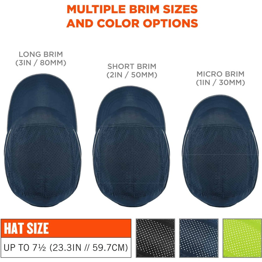 Ergodyne Skullerz 8955 Lightweight Bump Cap Hat, Navy, High-Density Polyethylene Shell, Vented, Reflective, Breathable, Removable Liner, Machine Washable, 1 Each