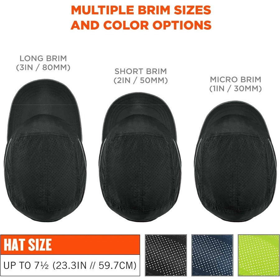 Ergodyne Skullerz 8955 Lightweight Bump Cap Hat, Black, High-Density Polyethylene Shell, Vented, Reflective, Breathable, Removable, Machine Washable, 1 Each