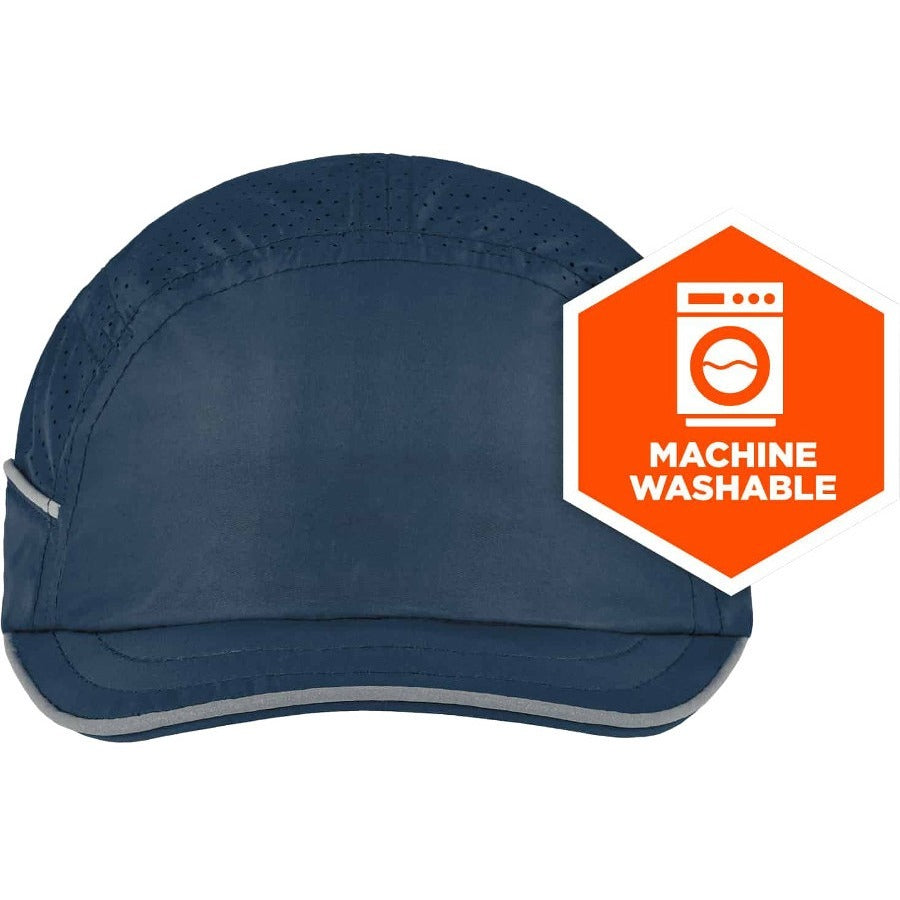 Ergodyne Skullerz 8955 Lightweight Bump Cap Hat, Navy, High-Density Polyethylene Shell, Vented, Reflective, Breathable, Removable Liner, Machine Washable, 1 Each