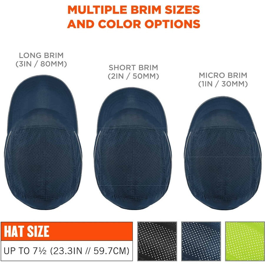 Ergodyne Skullerz 8955 Lightweight Bump Cap Hat, Navy, High-Density Polyethylene Shell, Vented, Reflective, Breathable, Removable, Machine Washable, Impact Resistant, 1 Each