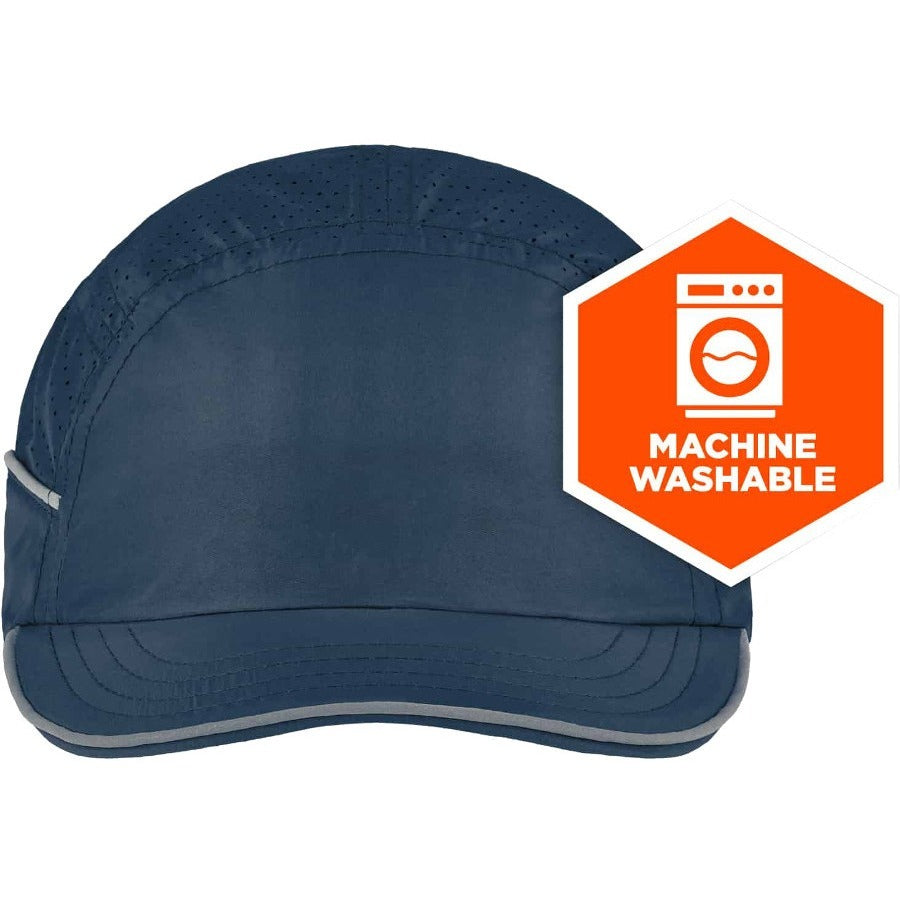Ergodyne Skullerz 8955 Lightweight Bump Cap Hat, Navy, High-Density Polyethylene Shell, Vented, Reflective, Breathable, Removable, Machine Washable, Impact Resistant, 1 Each