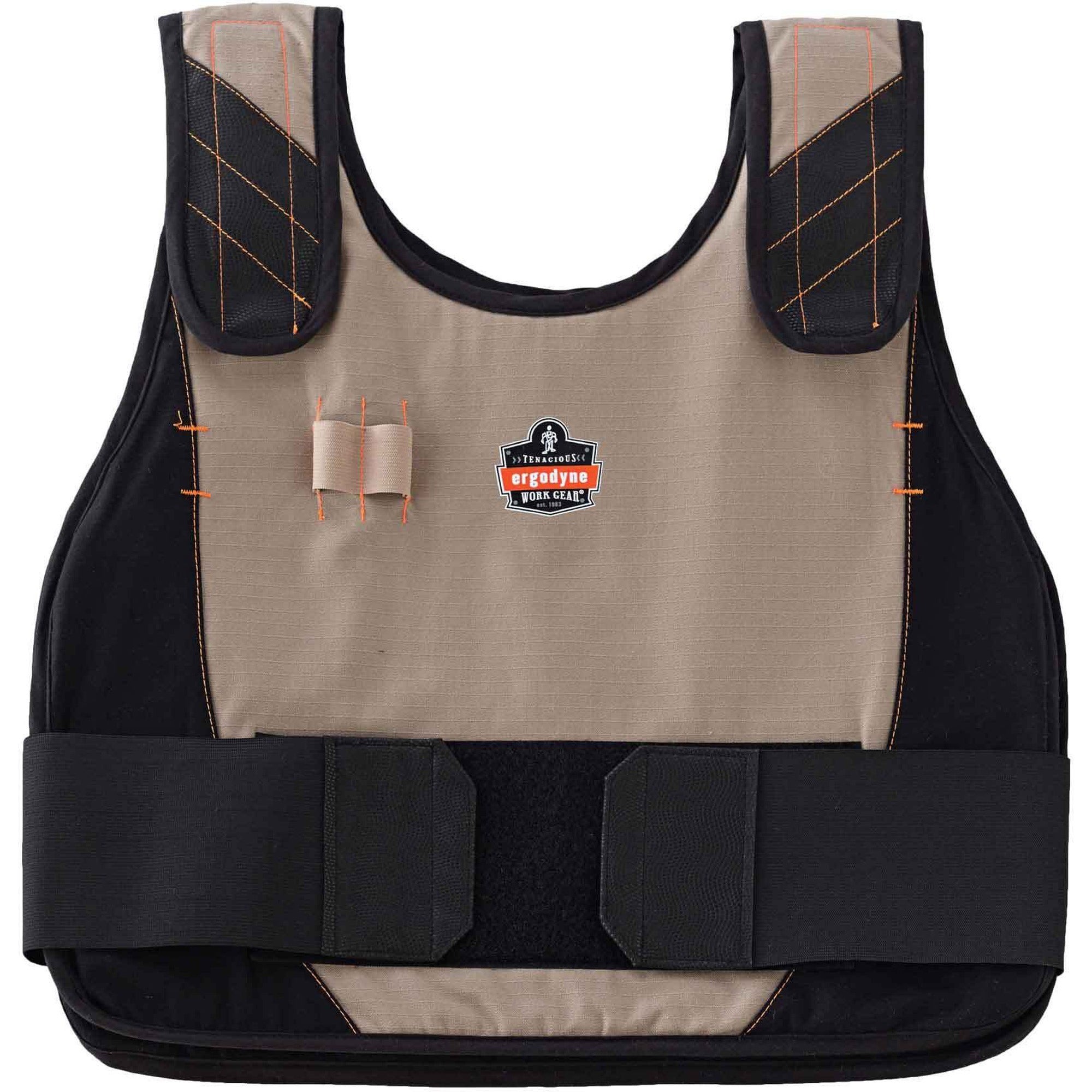Ergodyne 6225 Premium Cooling Vest, Large/Extra Large, Khaki, Flame Resistant, Reflective, Adjustable, Machine Washable, 1 Each
