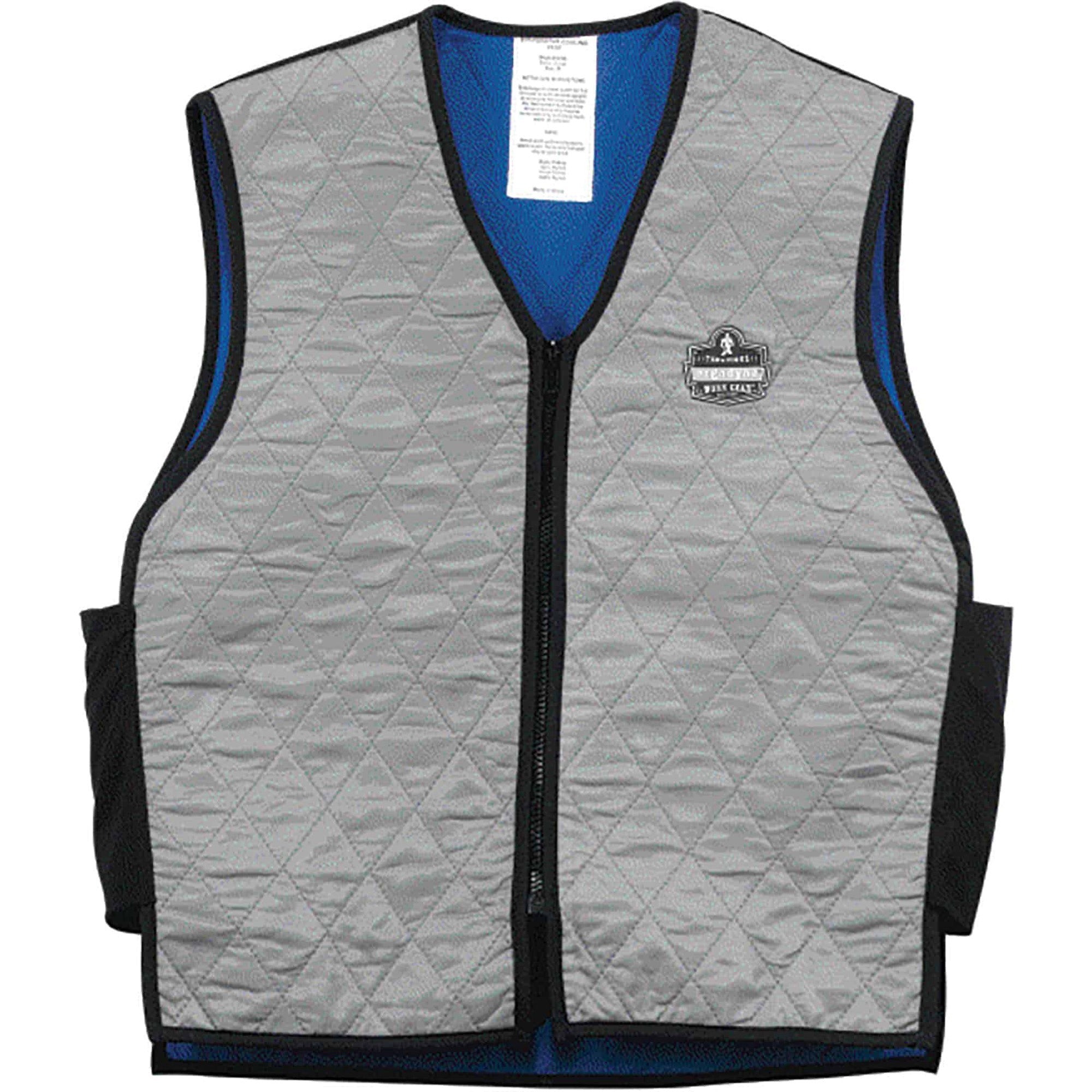 Ergodyne 6665 Evaporative Cooling Vest - Medium - Polyester, Fabric, Nylon, Mesh - Black, Gray - Water Repellent, Pocket, Comfortable, Durable, Ventilation, Stretchable, Lightweight, Washable, Breathable, Evaporation Resistant - 1 Each