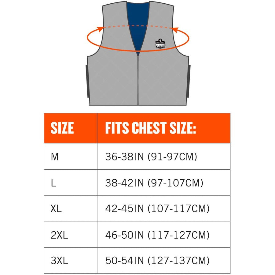 Ergodyne 6665 Evaporative Cooling Vest - 2-Xtra Large - Polyester, Fabric, Nylon, Mesh - Black, Gray - Water Repellent, Pocket, Comfortable, Durable, Ventilation, Stretchable, Lightweight, Washable, Breathable, Evaporation Resistant - 1 Each