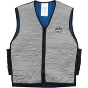 Ergodyne 6665 Evaporative Cooling Vest - 3-Xtra Large - Polyester, Fabric, Nylon, Mesh - Black, Gray - Water Repellent, Pocket, Comfortable, Durable, Ventilation, Stretchable, Lightweight, Washable, Breathable, Evaporation Resistant - 1 Each