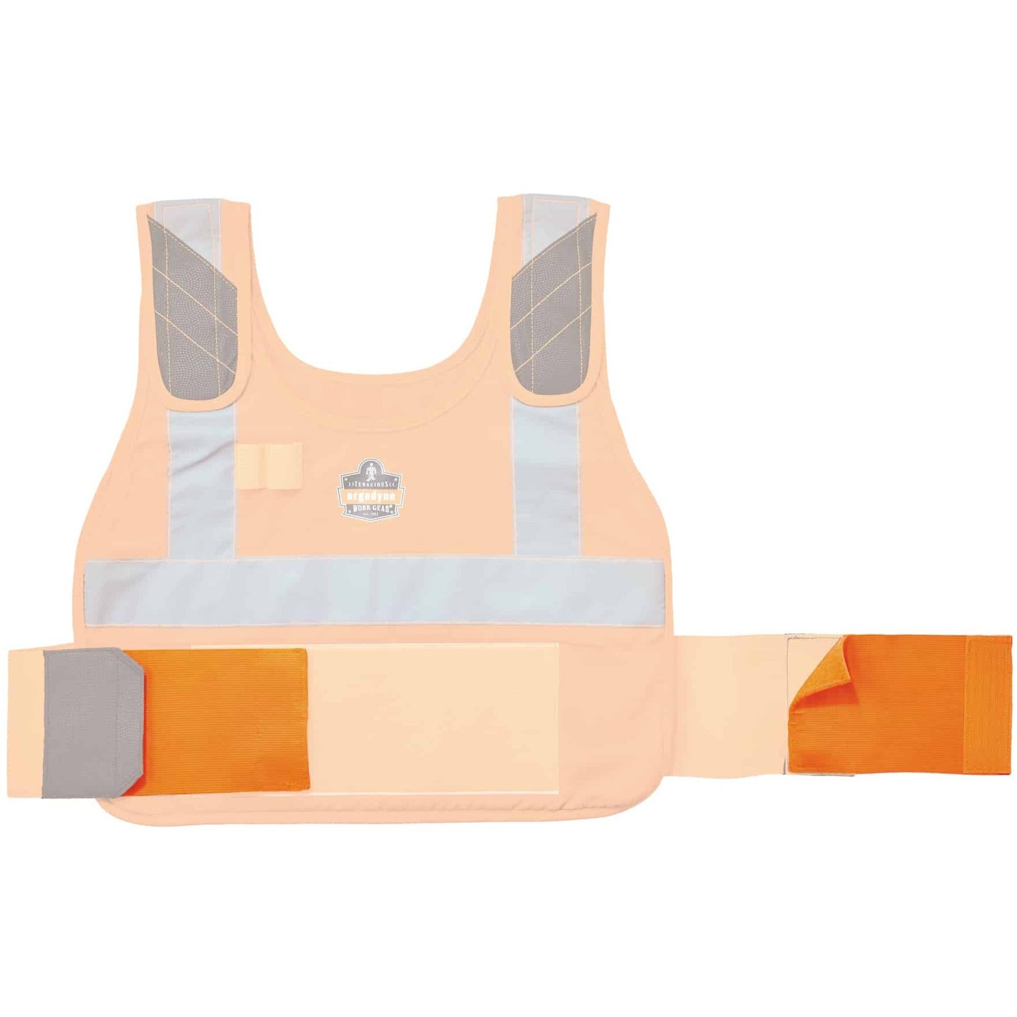 Ergodyne 6240 Phase Change Cooling Vest Elastic Extenders - Orange - Elastic - 2 / Set