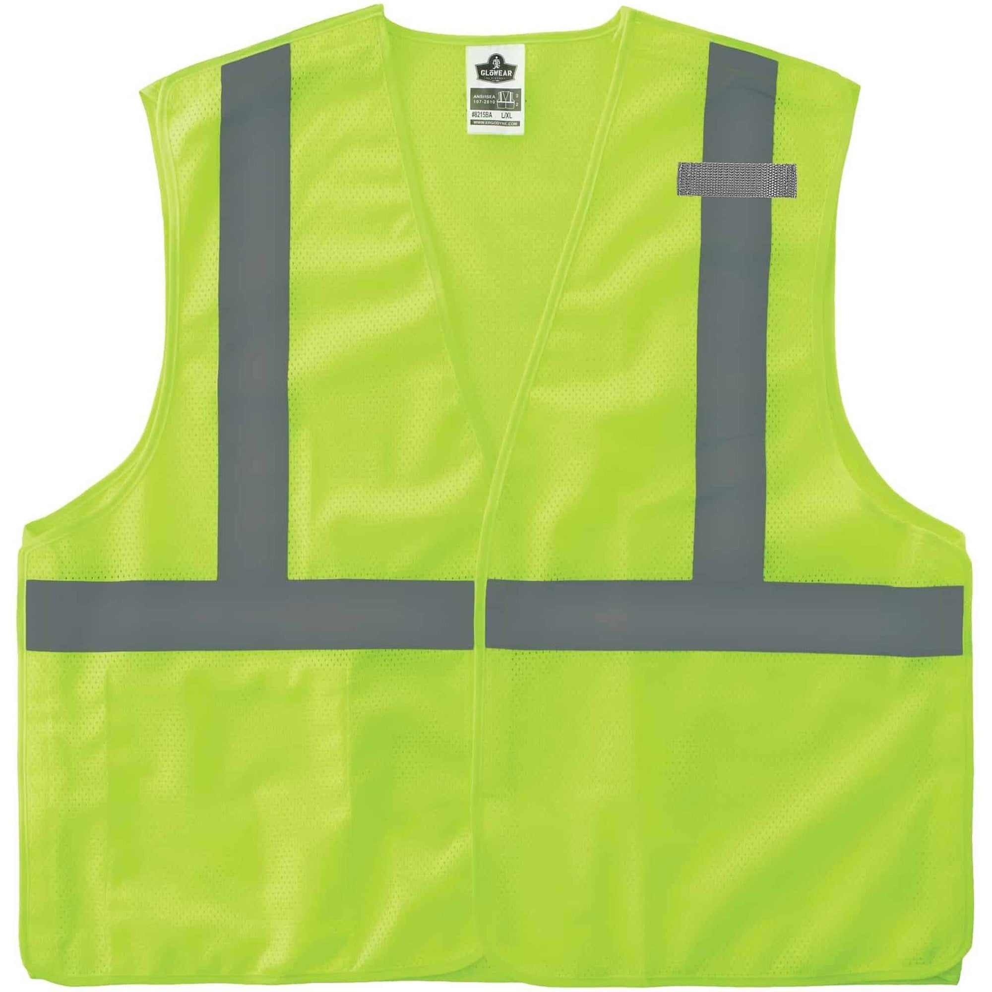 Ergodyne 8215BA Breakaway Mesh Safety Vest, Lime, 4XL/5XL, Hook & Loop Closure, High Visibility, Polyester Mesh, Lightweight, Breathable, Pocket, Machine Washable, 1 Each