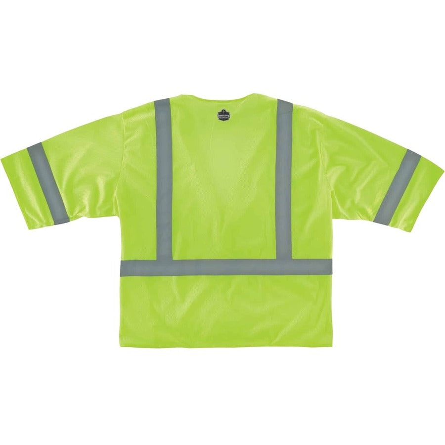 Ergodyne 8310HL Type R C-3 Economy Vest, 4X/5X Large, Hook & Loop Closure, Polyester Mesh, Lime/Silver, Lightweight, High Visibility, Reflective, Pocket, Machine Washable, 1 Each