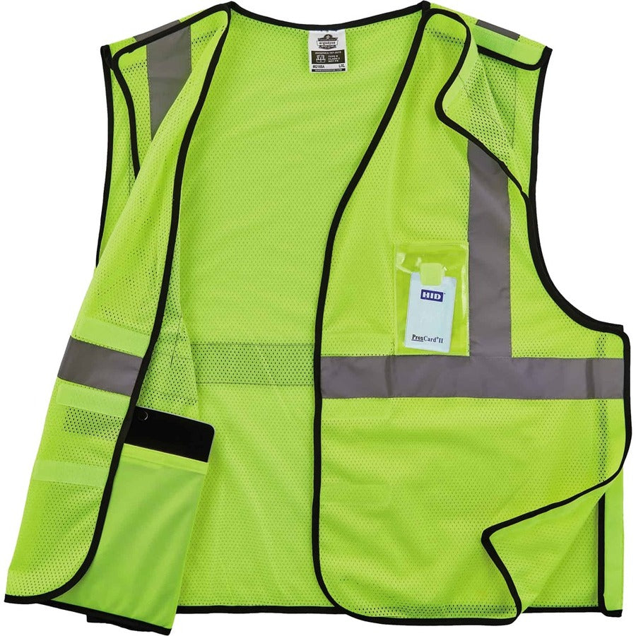 Ergodyne GloWear Type R C2 Breakaway Mesh Safety Vest, 4XL/5XL, Lime, Reflective, Hook & Loop Closure, Polyester Mesh, Lightweight, Breathable, Pocket, Badge Holder, 1 Each