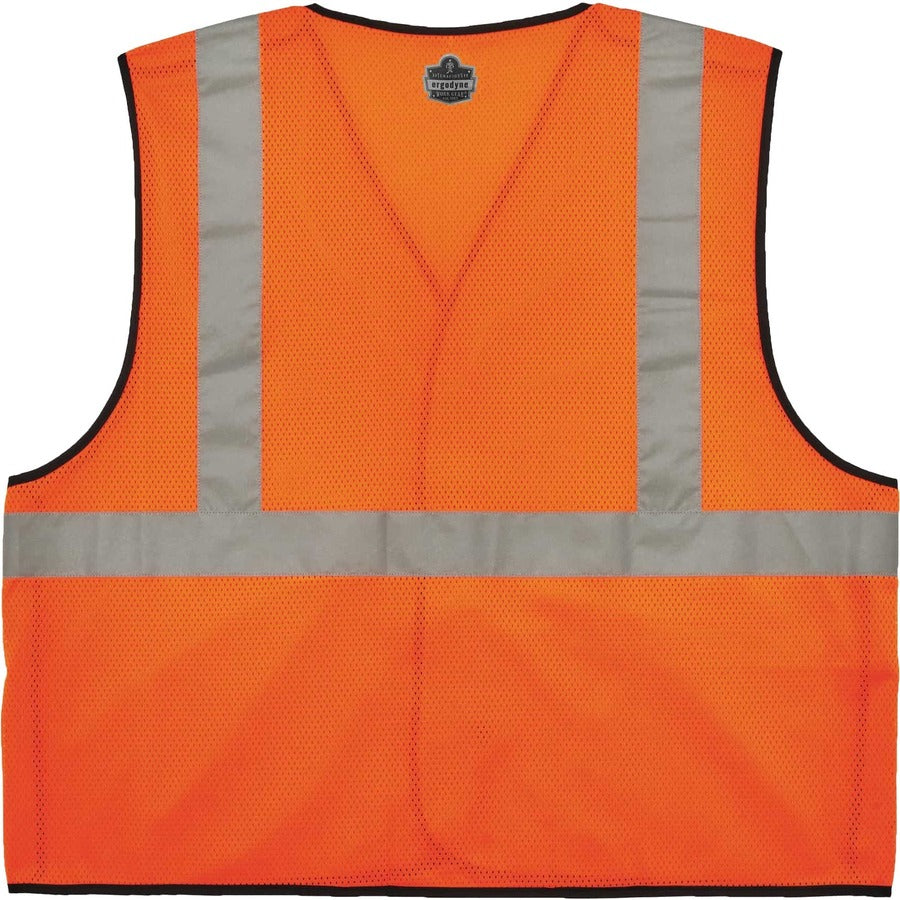 Ergodyne GloWear Type R C2 Breakaway Mesh Safety Vest, Large/Extra Large, Orange, Reflective, Pocket, Badge Holder, Lightweight, Breathable, Hook & Loop Closure, 1 Each