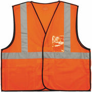 Ergodyne GloWear Type R C2 Breakaway Mesh Safety Vest, Large/Extra Large, Orange, Reflective, Pocket, Badge Holder, Lightweight, Breathable, Hook & Loop Closure, 1 Each