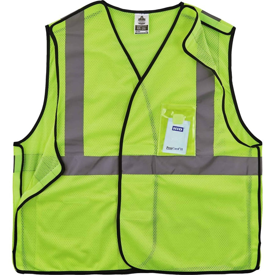Ergodyne GloWear Type R C2 Breakaway Mesh Safety Vest, Small/Medium, Lime, Reflective, Hook & Loop Closure, Polyester Mesh, Pocket, Badge Holder, Breathable, Lightweight, 1 Each