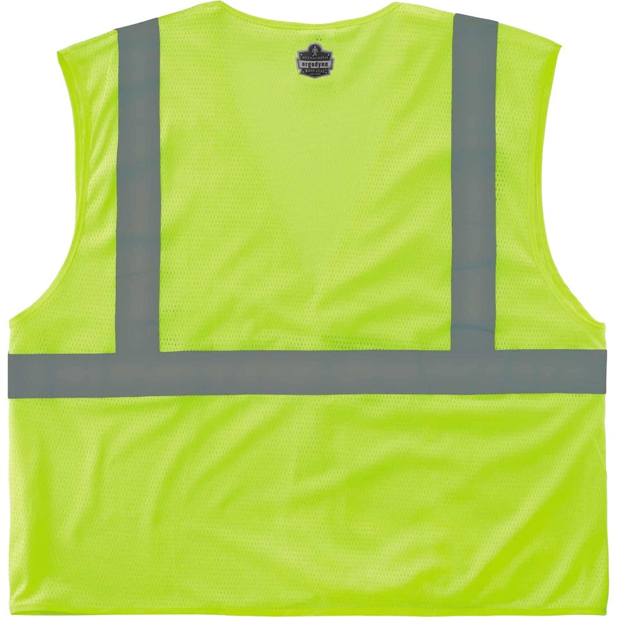 Ergodyne 8210HL Mesh Hi-Vis Safety Vest, Extra Small, Lime, Reflective, Lightweight, Breathable, Hook & Loop Closure, Pocket, Mic Tab, 1 Each