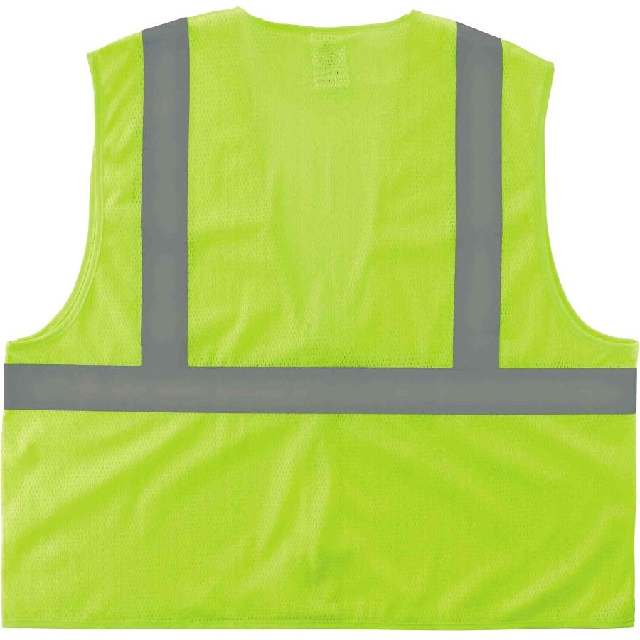 Ergodyne GloWear 8205Z Type R Class 2 Super Econo Mesh Safety Vest, 2XL/3XL, Lime, Zipper Closure, Reflective, Breathable, Lightweight, Machine Washable, 1 Each