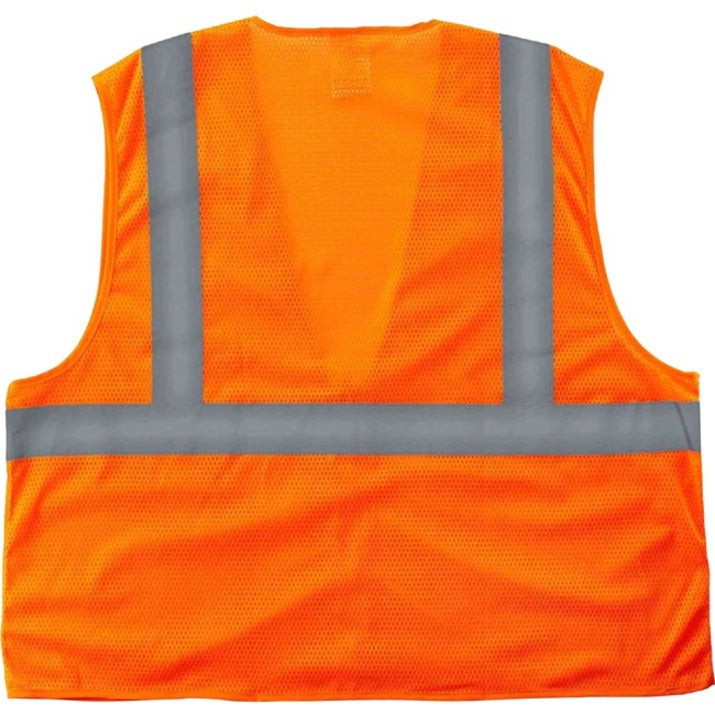 Ergodyne 8210Z Type R Economy Mesh Safety Vest, Lime, Reflective, Breathable, Lightweight, Zipper Closure, 4XL/5XL, Polyester Mesh, High Visibility, Machine Washable, 1 Each