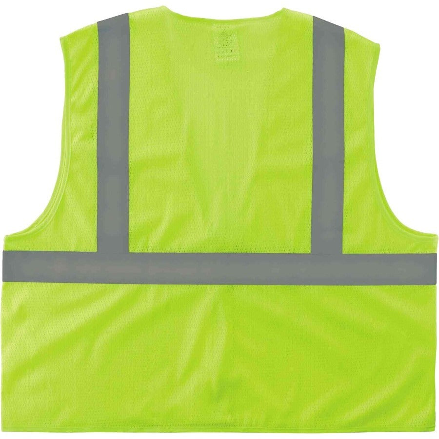 Ergodyne GloWear 8205Z Type R Class 2 Super Econo Mesh Safety Vest, Large/Extra Large, Zipper Closure, Lime, Reflective, Breathable, Lightweight, Machine Washable, Polyester Mesh, 1 Each