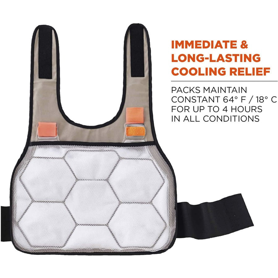 Ergodyne 6230 Safety Vest - Recommended for: Indoor, Outdoor, Pulp & Paper, Motorcycle, Biking - Small/Medium - Hook & Loop Closure - Cotton, Fabric - Khaki - Adjustable, Comfortable, Long Lasting, Flexible, Machine Washable - 1 Each