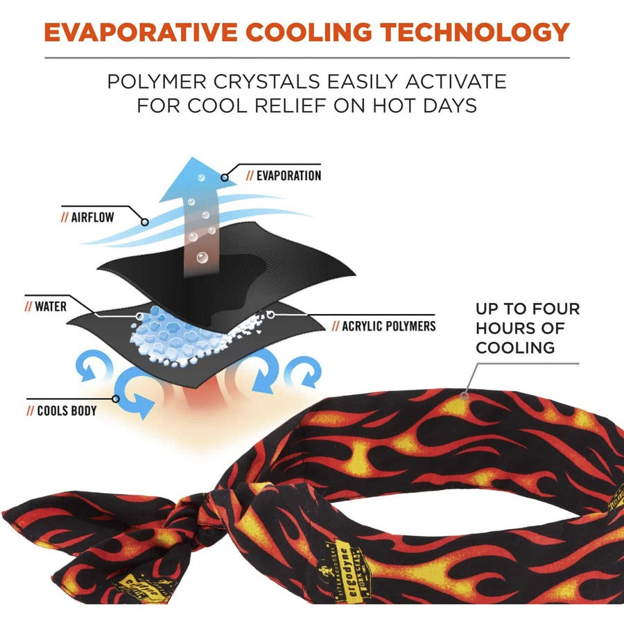 Ergodyne 6700 Cooling Bandana, Multi-Color, Cotton/Polymer, 24 per Carton