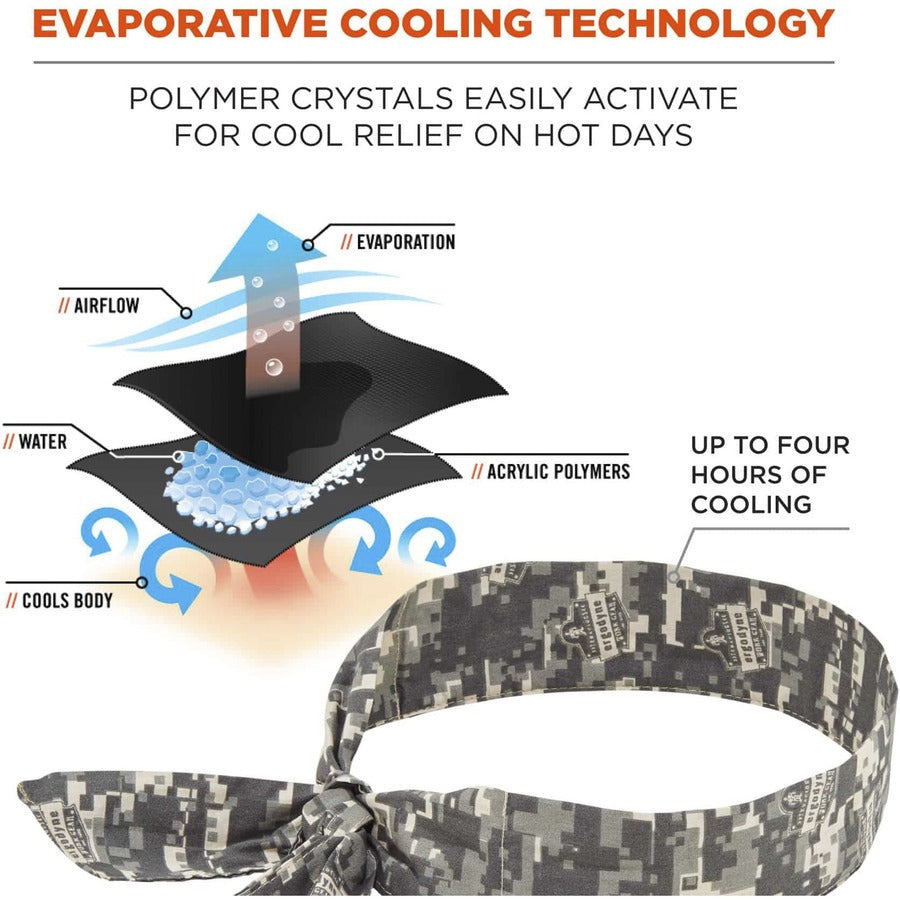 Ergodyne 6700 Cooling Bandana, Multi-Color, Cotton/Polymer, 24 per Carton