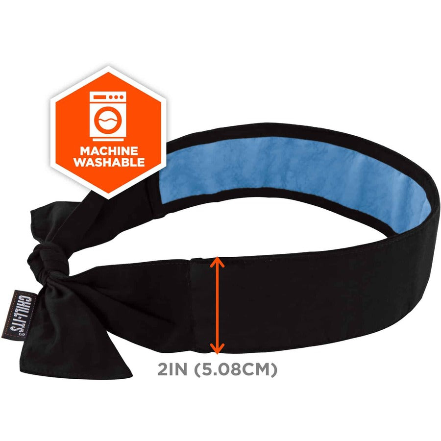 Ergodyne 6700CT Cooling Bandana - Black - Cotton