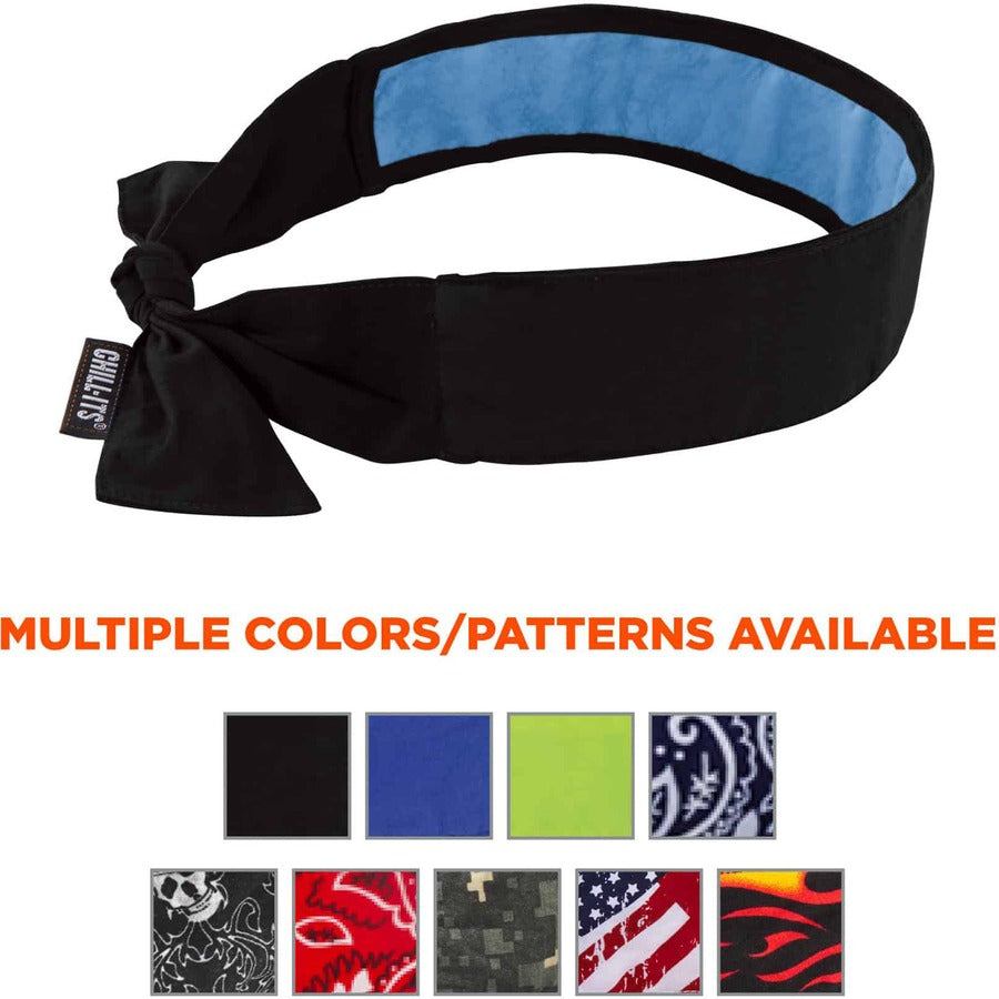 Ergodyne 6700CT Cooling Bandana - Black - Cotton