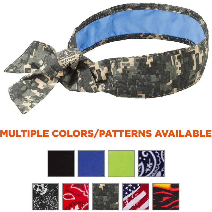 Ergodyne Chill-Its 6700CT Cooling Bandana, Multi, Cotton, 6 per Carton