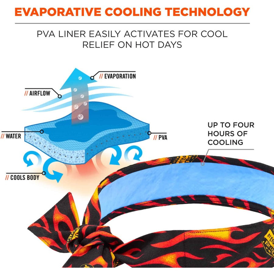 Ergodyne Chill-Its 6700CT Cooling Bandana, Multi, Cotton, 6 per Carton