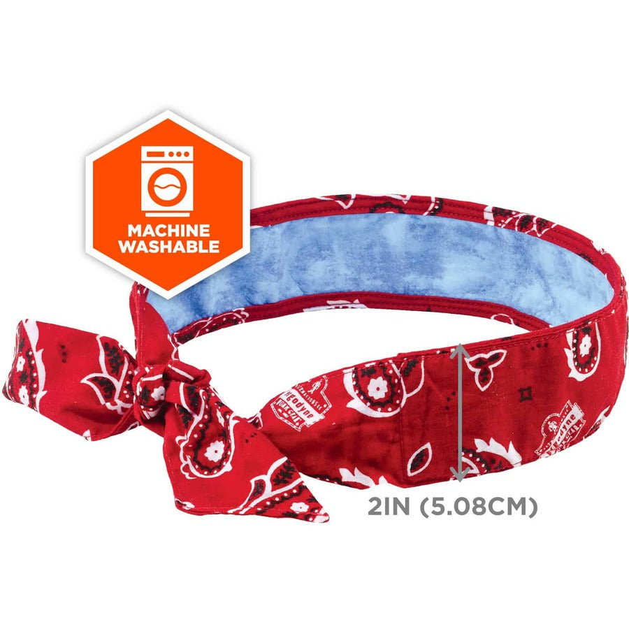 Ergodyne 6700CT Cooling Bandana - Red - Cotton