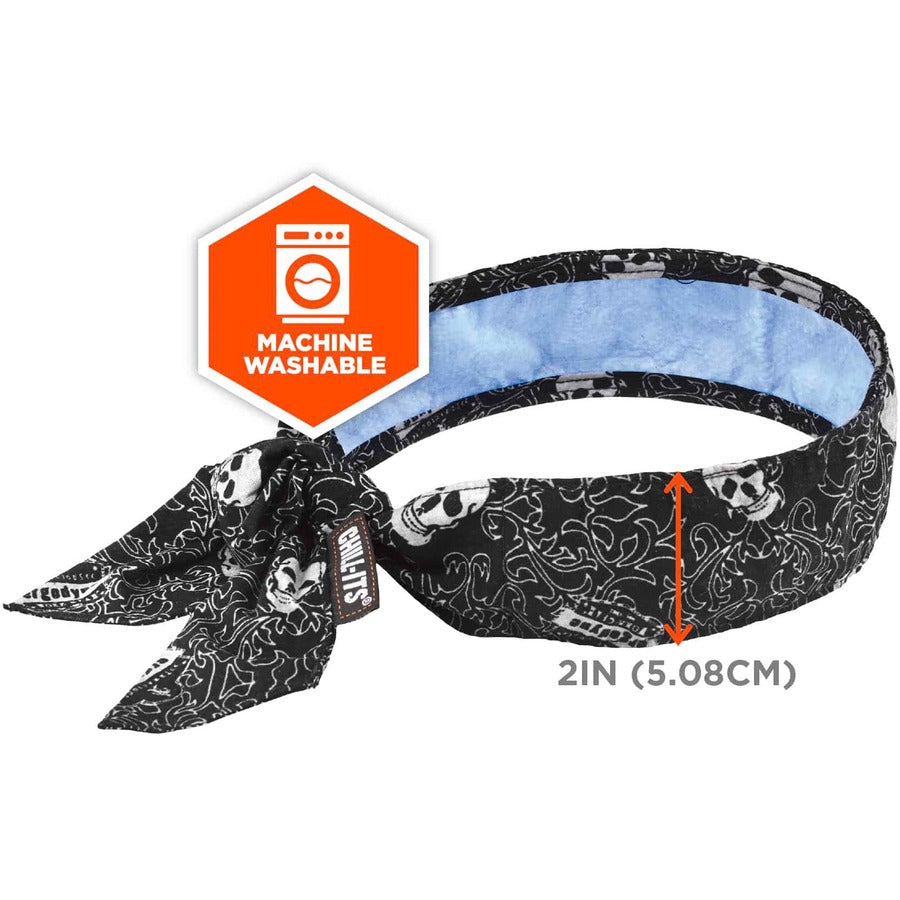 Ergodyne Chill-Its 6700CT Cooling Bandana, Multi, Cotton, 6 per Carton