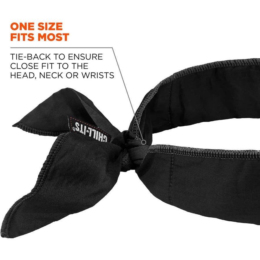 Ergodyne 6702 Cooling Bandana - Black - Polymer