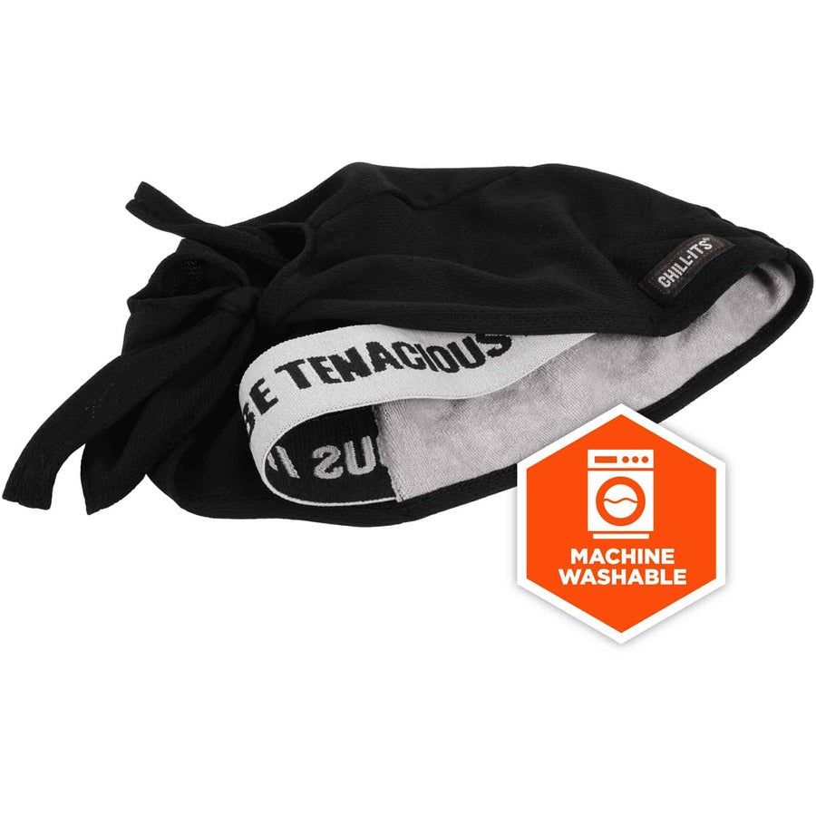 Ergodyne High-Performance Bandana Do Rag - Black - Fabric - 6 / Carton