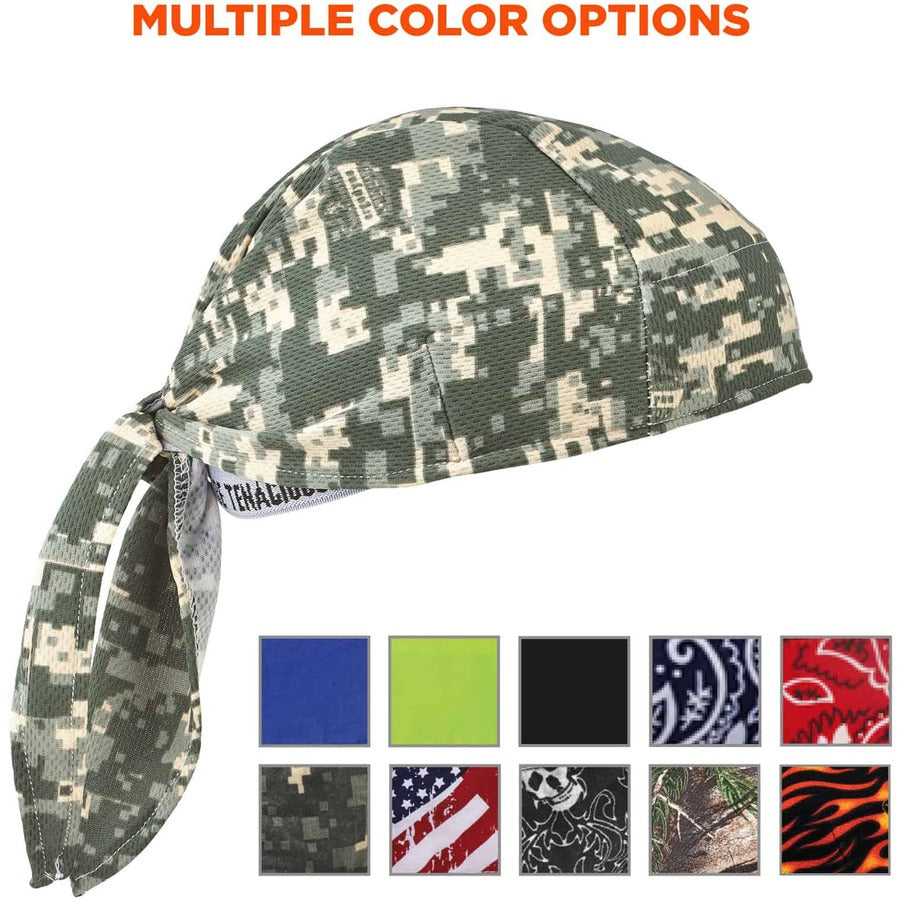 Ergodyne Chill-Its 6615 High-Performance Bandana Do Rag, Multi-Color Fabric, 6 per Carton