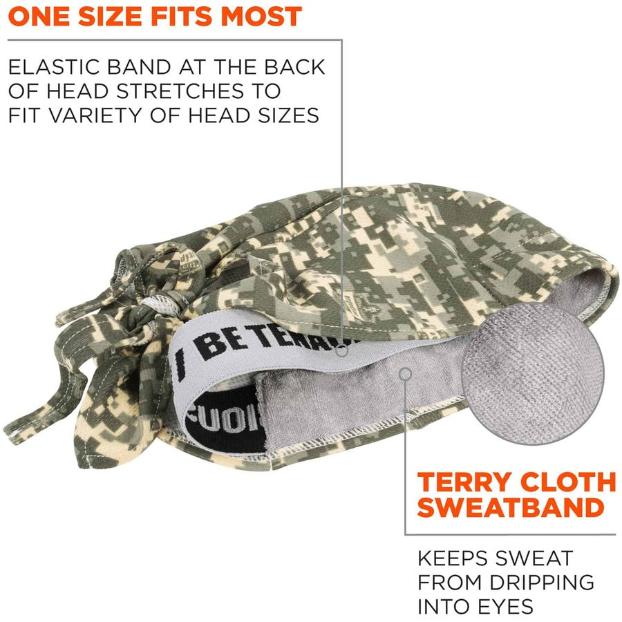 Ergodyne Chill-Its 6615 High-Performance Bandana Do Rag, Multi-Color Fabric, 6 per Carton