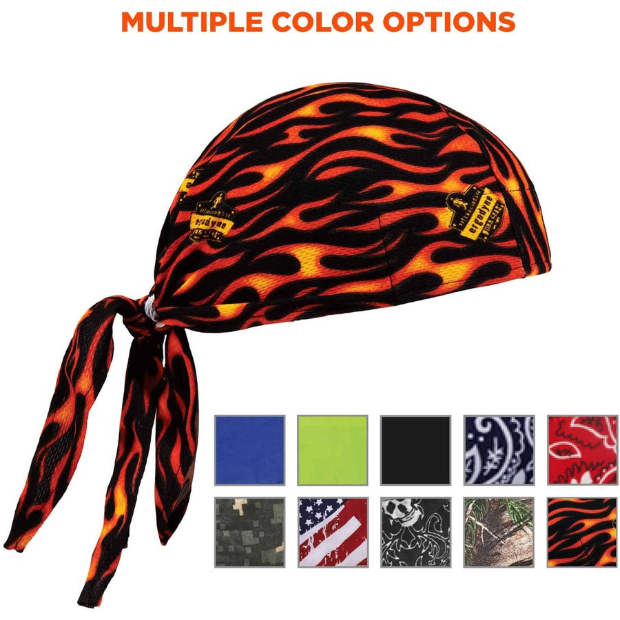 Ergodyne Chill-Its 6615 High-Performance Bandana Do Rag, Multi, Fabric, 6 per Carton