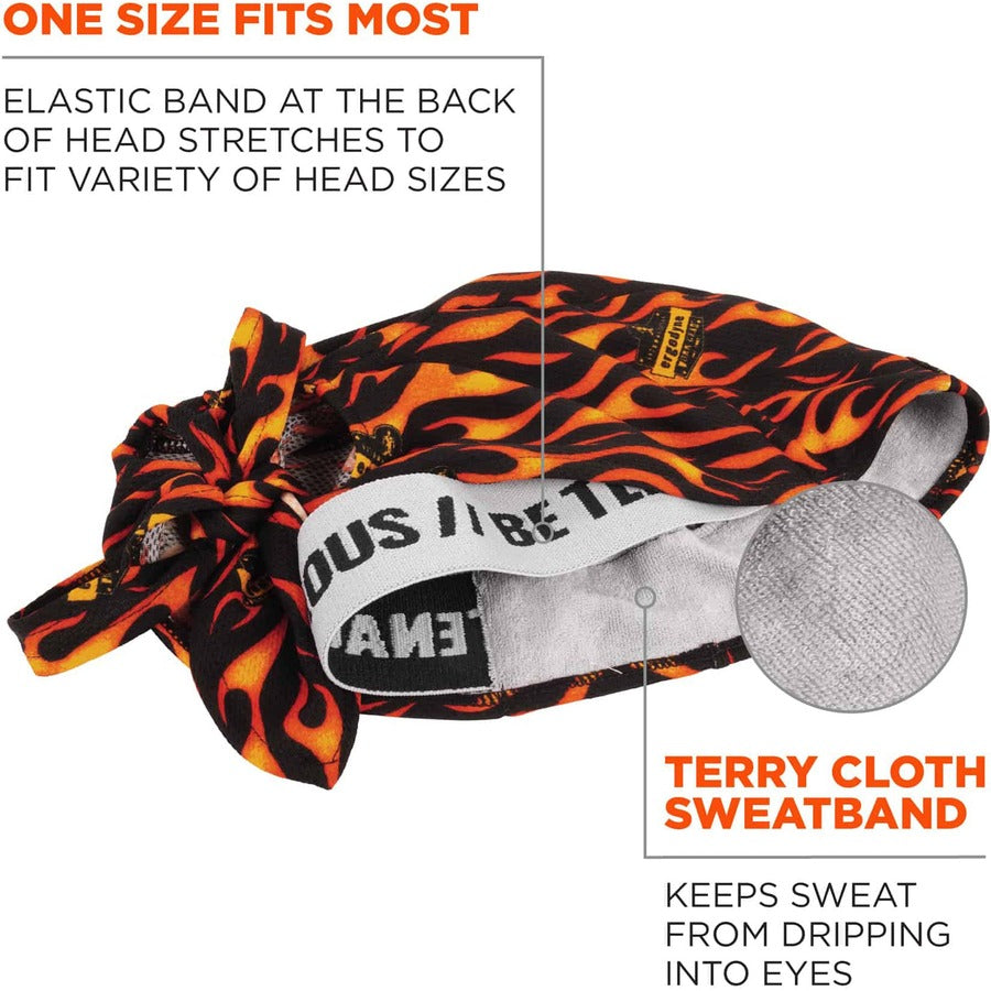 Ergodyne Chill-Its 6615 High-Performance Bandana Do Rag, Multi, Fabric, 6 per Carton