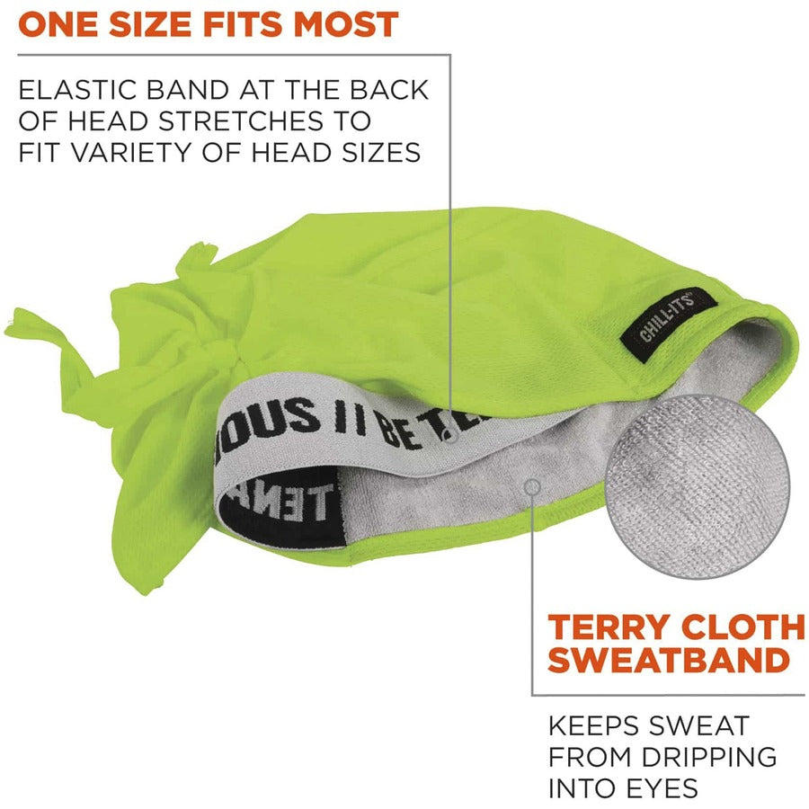 Ergodyne High-Performance Bandana Do Rag - Yellow - Fabric - 6 / Carton