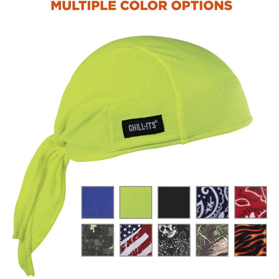 Ergodyne High-Performance Bandana Do Rag - Yellow - Fabric - 6 / Carton