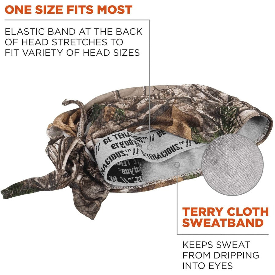 Ergodyne Chill-Its 6615 High-Performance Bandana Do Rag, Multi-Color Fabric, 6 per Carton