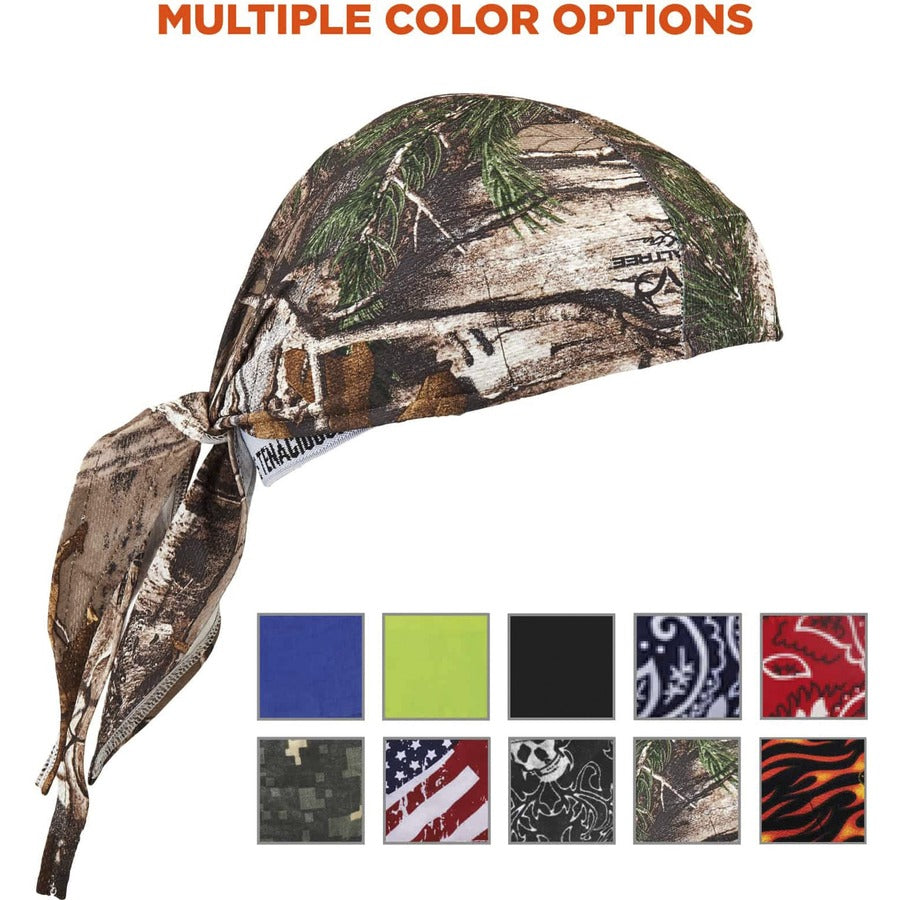 Ergodyne Chill-Its 6615 High-Performance Bandana Do Rag, Multi-Color Fabric, 6 per Carton